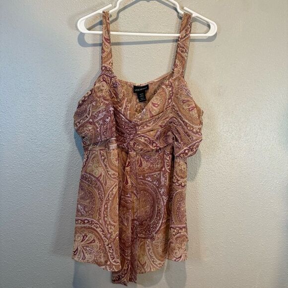Lane Bryant Paisley Print Sheer Tank Top 18/20 - Picture 1 of 5